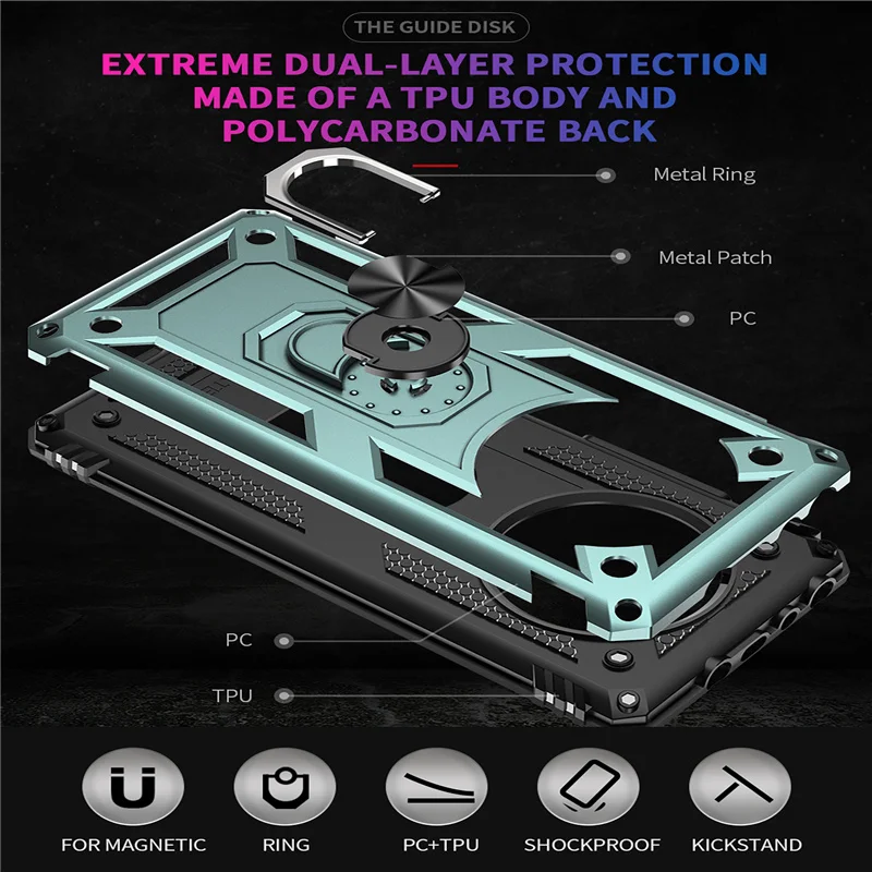 

Shockproof Case for Huawei Mate 40 Pro Plus, Magnetic Metal Ring Back Cover for Huawei Mate 40 Mate40 Lite Mate 20 Pro