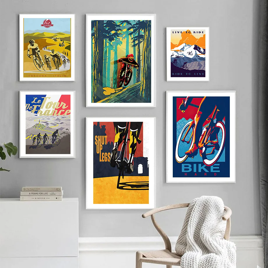 

Live To Ride Bike Cycling Extreme Sports Wall Art Canvas Painting Nordic Posters And Prints Wall Pictures For Living Room Decor