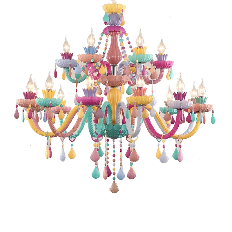 

Modern Colorful Crystal Chandelier Lights Lustre Crystal Chandelier Romantic Crystal Chandelier Modern Bedroom Indoor Light