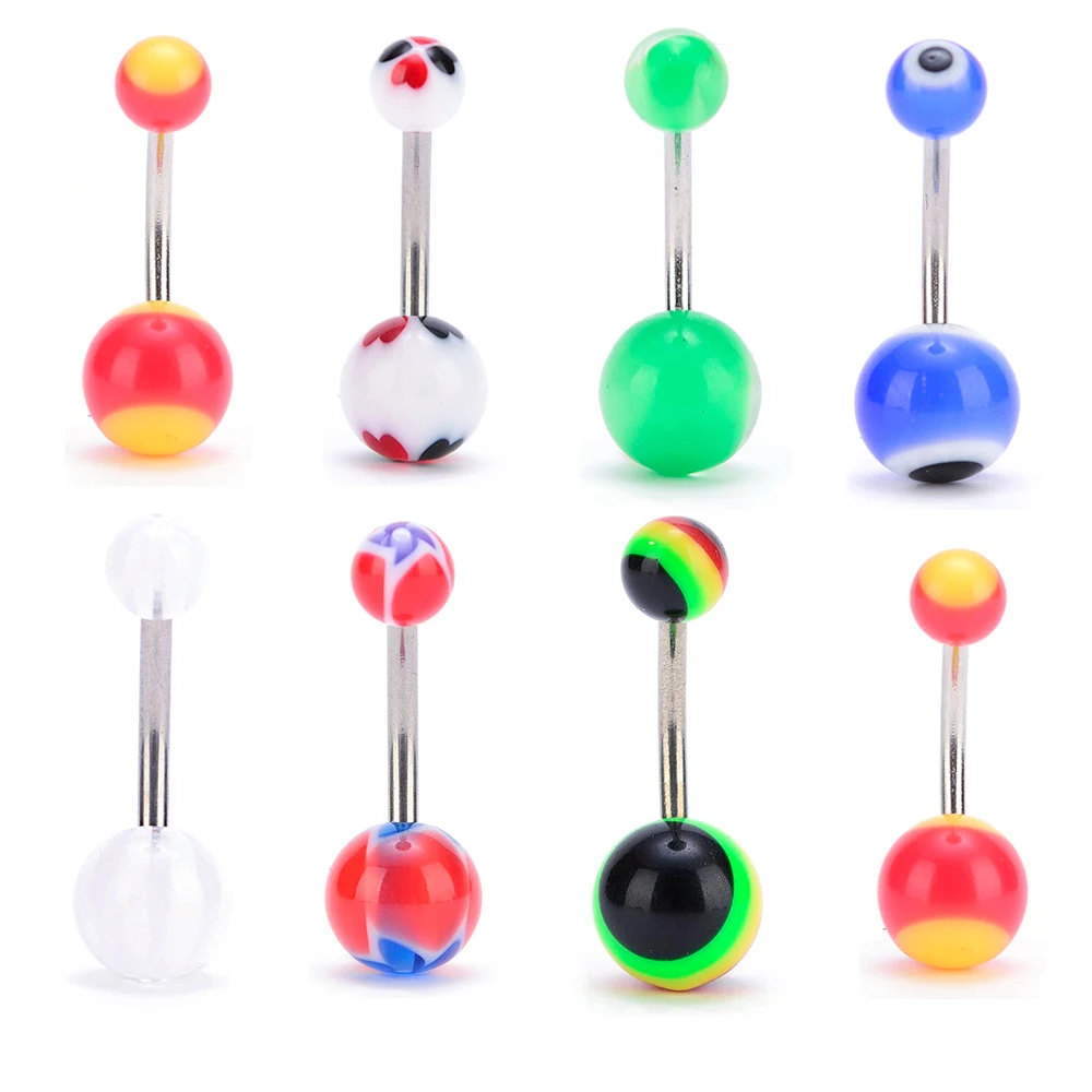 5 шт./компл. цветные Сексуальные пирсинг для живота пупка кольцо пирсинга