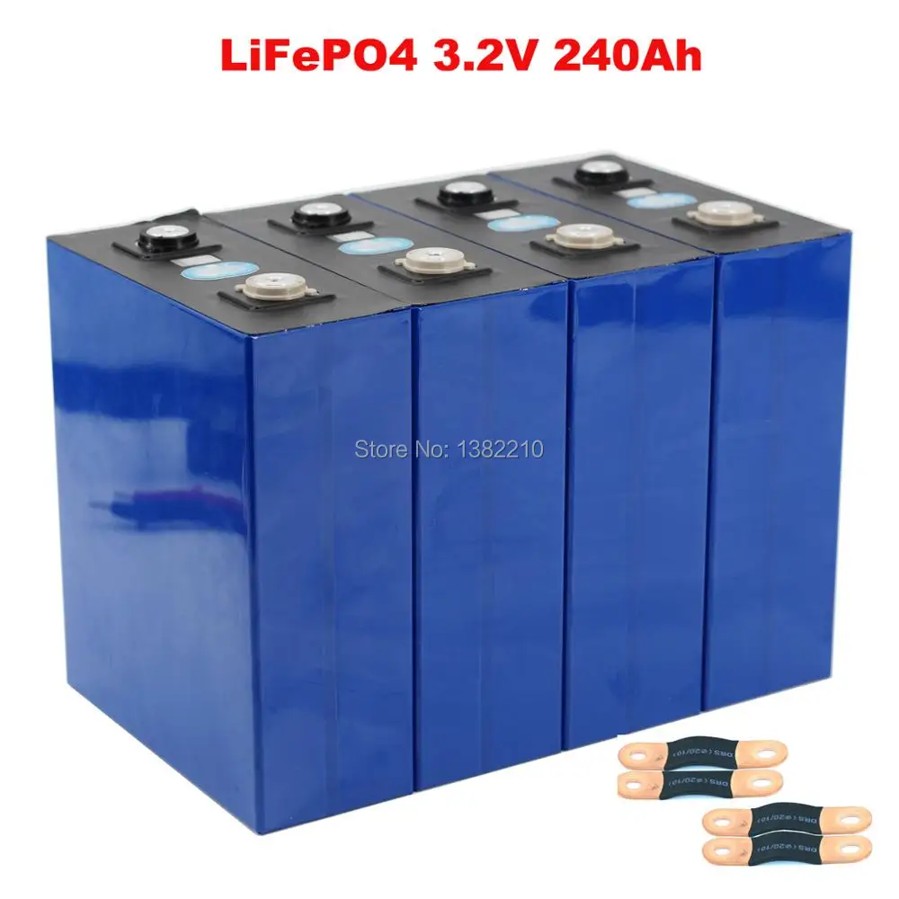 4 шт./лот A класс LiFePO4 3 2 V 240Ah Высокая емкость с шипами для 12V системы хранения