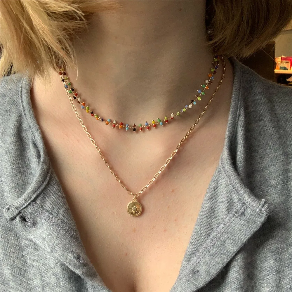 Новинка 2019 модное шикарное ожерелье с кулоном для женщин и девушек золотого