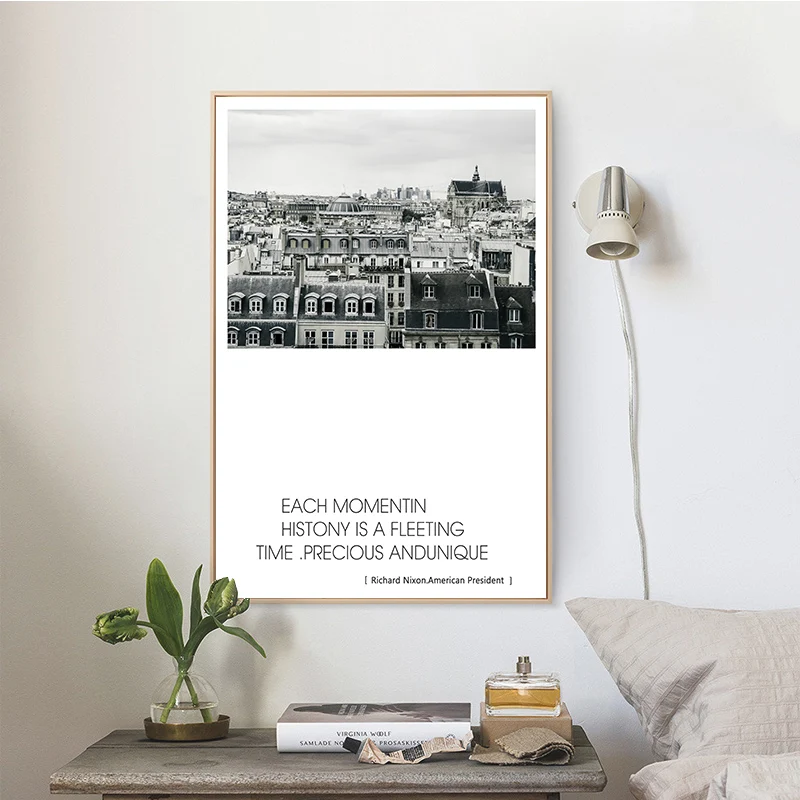 European Building Landscape Seaside Charming Town Free Seagull Waves Beach Canvas Painting Art Poster Living Room Decor | Дом и сад