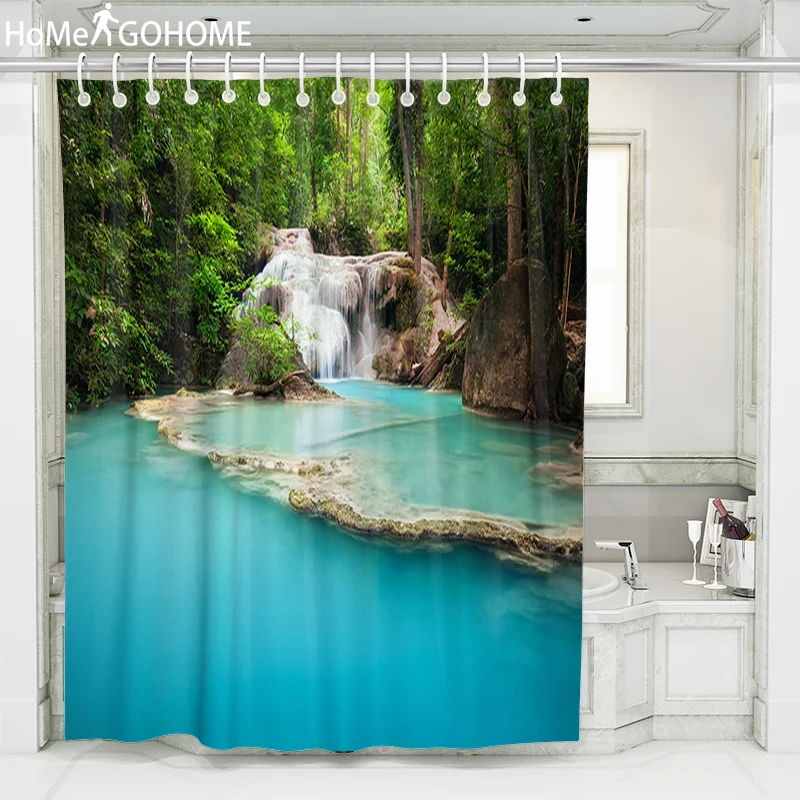 Занавеска для душа в стиле бохо с водопадом водостойкая плотная из полиэстера