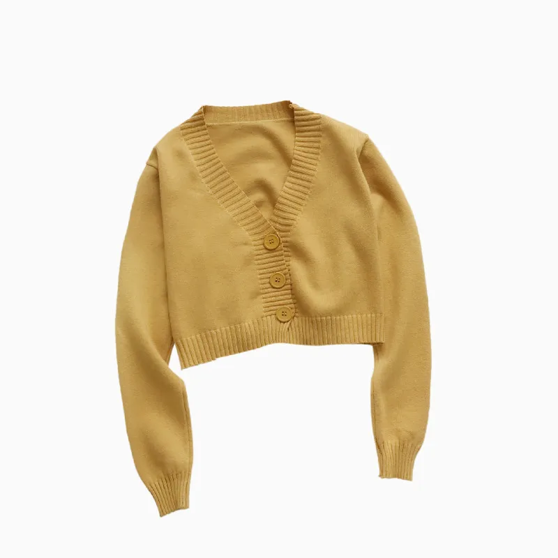 2020 Autumn New Candy-Colored Outdoor Short Knitted Sweater Cardigan Long-Sleeved Shawl Coat sweater cute |