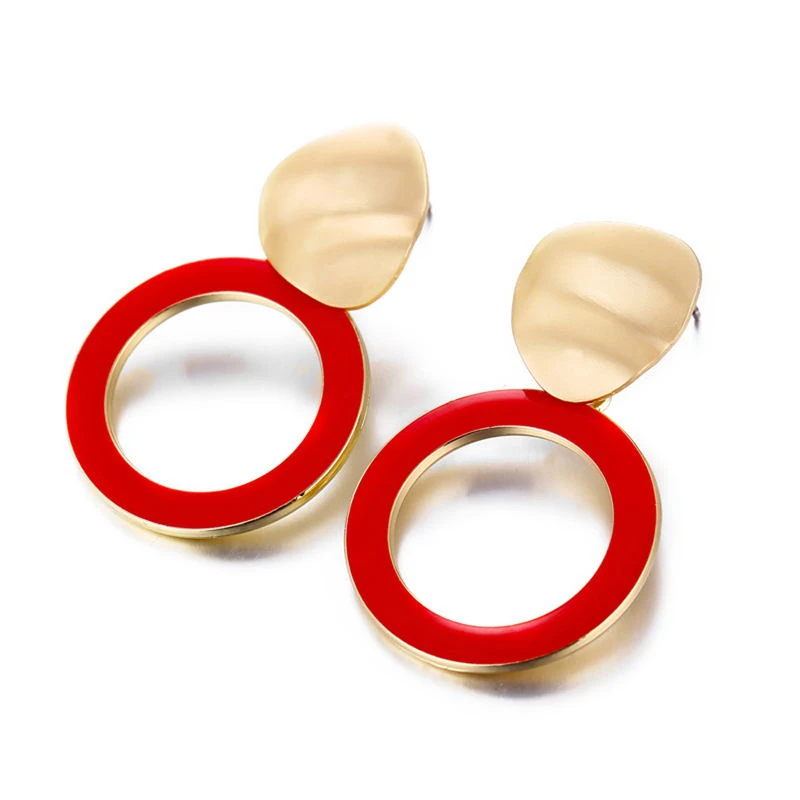 Женские круглые акриловые серьги подвески сережки красного и зеленого цвета