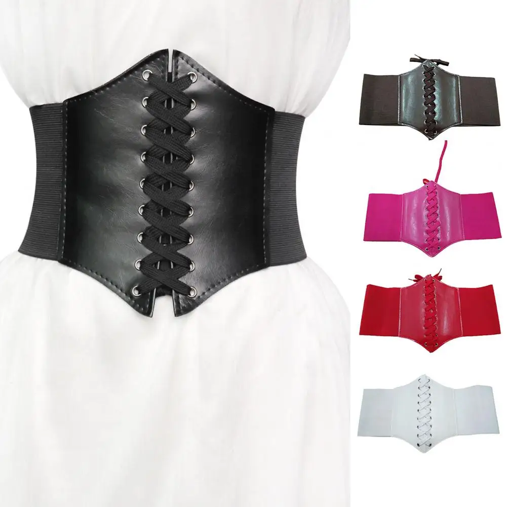 

Women Vintage Ultra Wide Faux Leather Shaping Girdle High Waist Belt Clothing Accesoories for Shirt Dresses Waist Belt Waistband