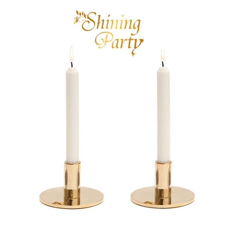 Блестящие вечерние подсвечники из золотистого металла H5cm скандинавский
