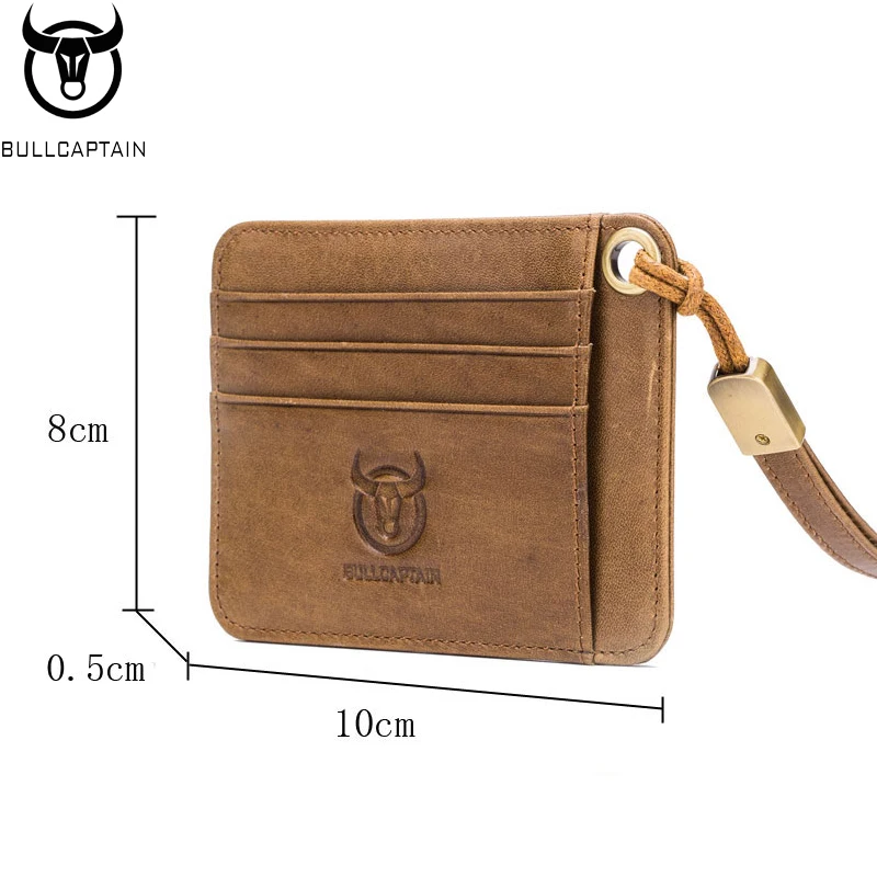 BULLCAPTAIN first layer cowhide men's multi-card bit card holder leather business card holder business bank credit card holder
