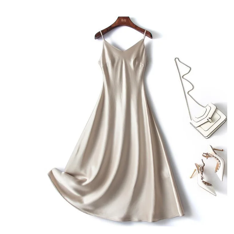 Женское осеннее офисное ацетатное атласное платье костюм куртка топ и сарафан