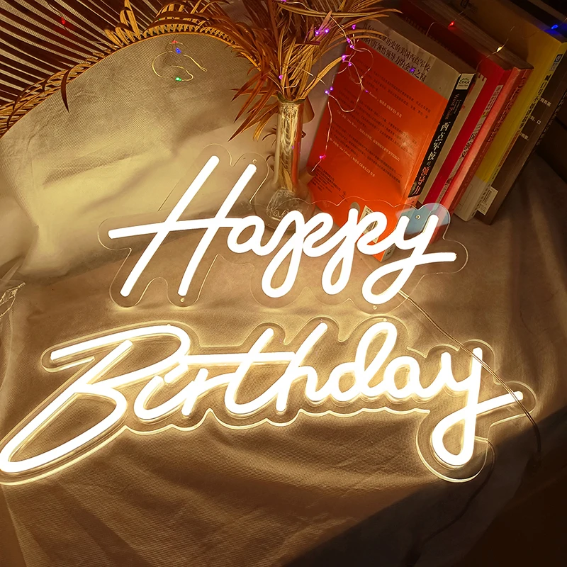 Неоновая вывеска с подсветкой Happy лампы &quotс днем рождения&quot для вечеринок