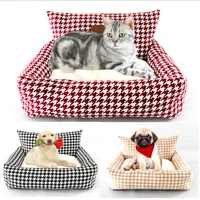 dog sofa bed plaid design winter warm cat sleeping mat cushion nest comfortable cat house pet bed supplies