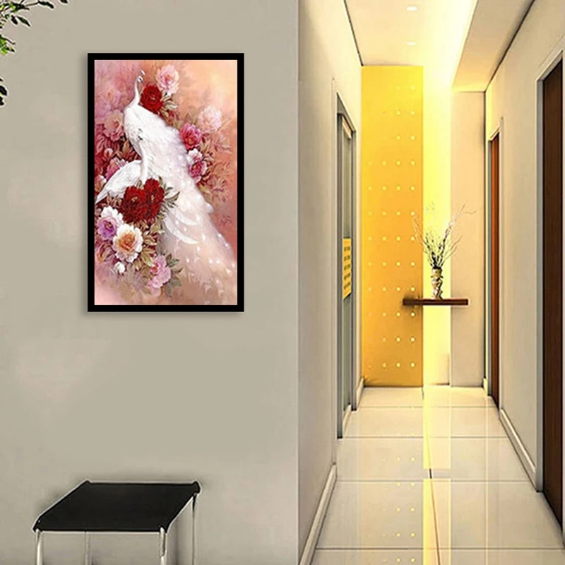 5D DIY алмазная живопись рисование ремесла павлины цветок вышивка мозаика