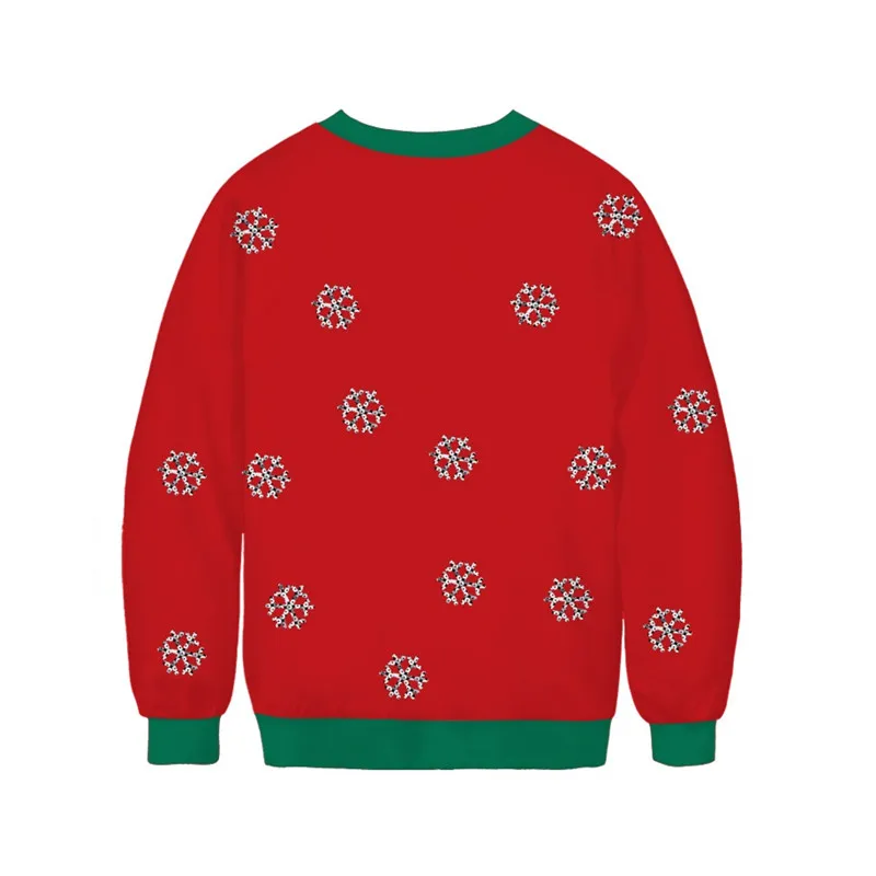 Уродливый Рождественский свитер с 3D забавным принтом клоуна осенне-зимний