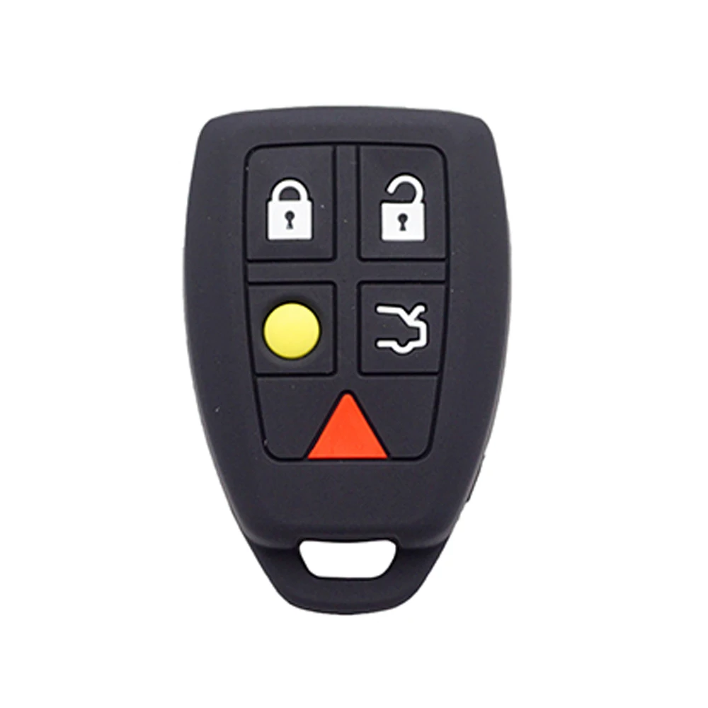 black OkeyTech 5 Кнопка Силиконовый чехол для ключей от машины крышка для Volvo S40 V50 V70 C70 S60 Fob дистанционный Автомобильный ключ аксессуары резиновый протектор - Название цвета: black