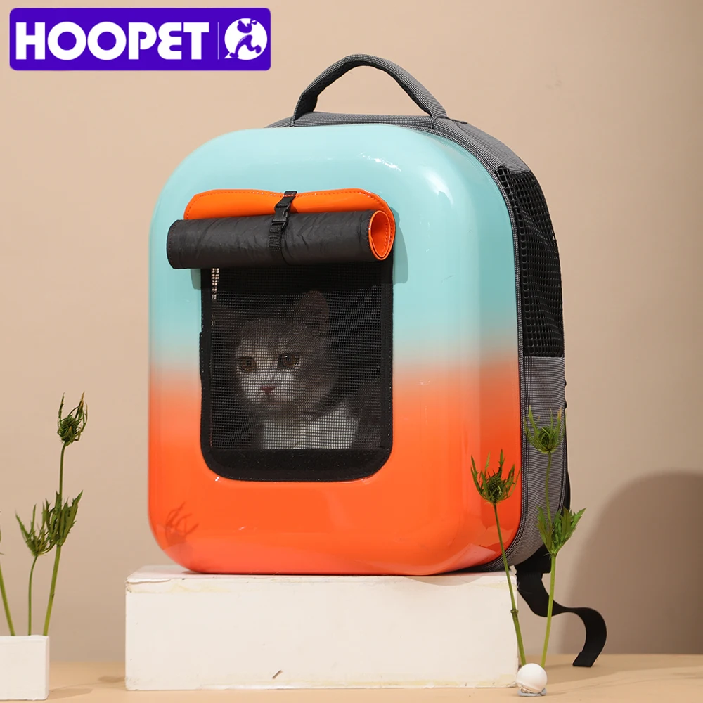 

HOOPET Gradient Pet Backpack High Capacity Carrier For Cat Breathable Going Out Backpack For Small Dog Backpack Capsule Supplier