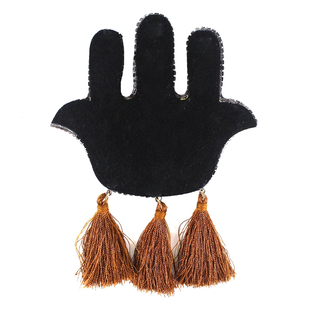 Вышитый бисером кристалл Фатима рука горный хрусталь нашивки бахрома значок пришить Аппликация Броши Одежда украшение ремесло шитье 5 штук
