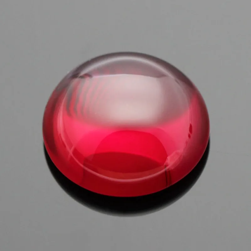 5# Ruby Synthetic Corundum Gems Stone  Round Shape Cabochon Cut Flat Bottom Beads For Jewelry 1.5-20mm Free Shipping