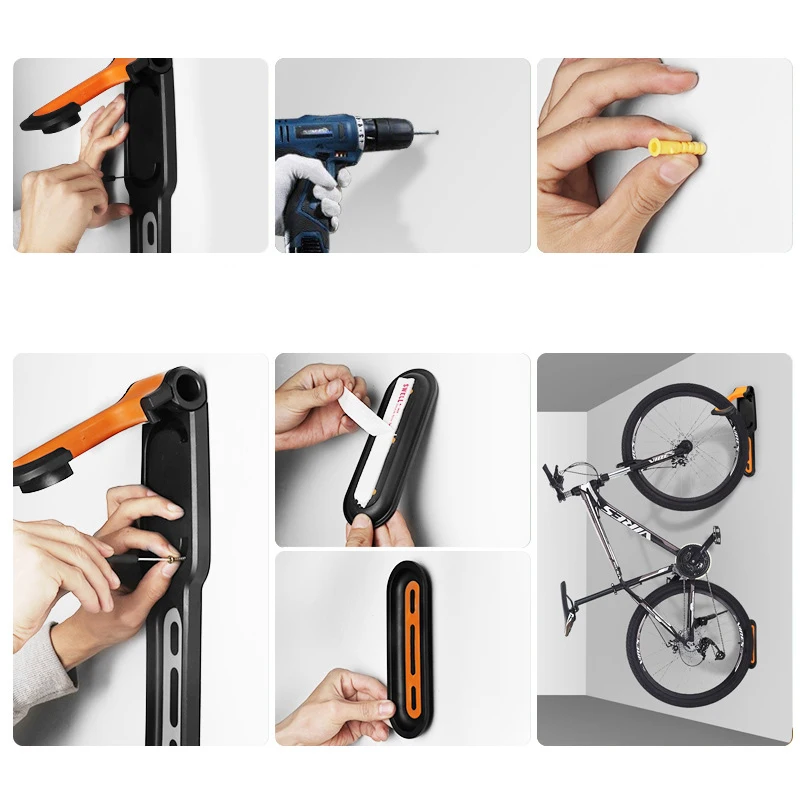 

Bicycle Hanging Stand Cycle Storage ABS Saving Space Adjustable Showing Rack Wall Mount Parking Stand Scratch Proof Load Hanging