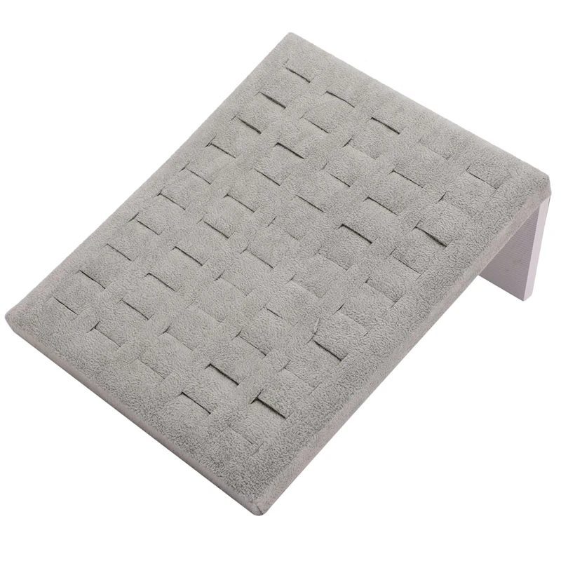 

2 Pcs Jewelry Display Organizer Ring Earrings Show Rack Stand Organizer Rack for Jewelry Storage Holder Gray & Khaki