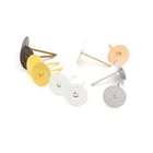 Комплектующие для украшений сделай сам, плоские и круглые гвоздики-шпильки без декора для сережек, 50100 шт.