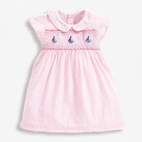 little maven 2021 new summer baby girls clothes brand dress toddler cotton striped boat print dresses for kids 2 7 years s0958