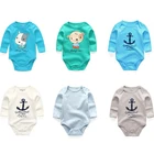 Детский хлопковый комбинезон, с длинным рукавом