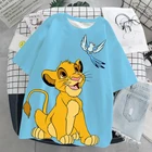 Летняя повседневная женская футболка с 3D-принтом в стиле Харадзюку, уличная одежда Ulzzang, футболка с принтом Микки, Минни, короля льва, Диснея