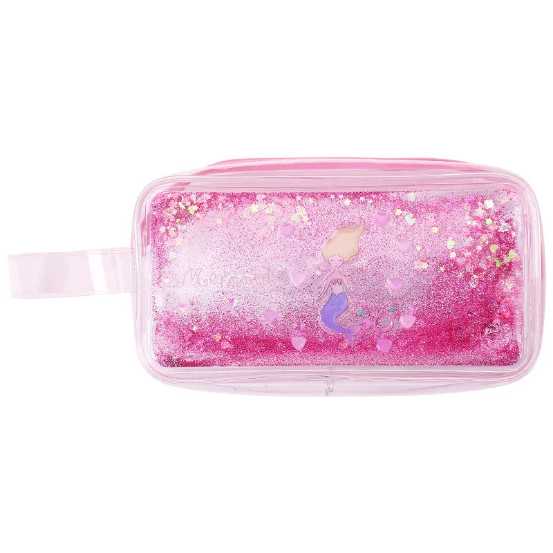 

The New Version Of The Creative Transparent Oil-Filled Quicksand Pencil Case Large Capacity Multi-Function Use Portable Student
