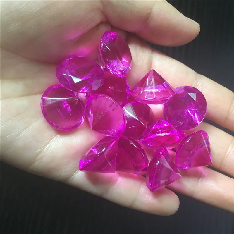 dark pink 20 шт. Акриловые Пластиковые Алмазные формы пешки для жетона настольные игры Прилавок аксессуары, 10 цветов, диаметр 2 см - Цвет: dark pink