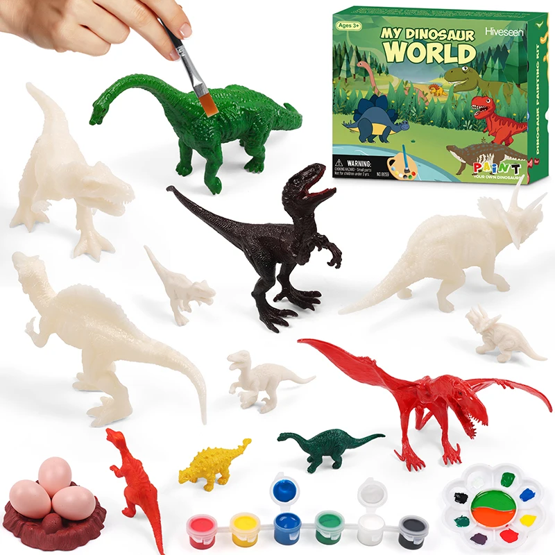 

Hot Sale 3D Dinosaurs Toys Painting Kit DIY Figurines Set Kids Crafts and Arts Tool for Kids Boys Girls Age 4+