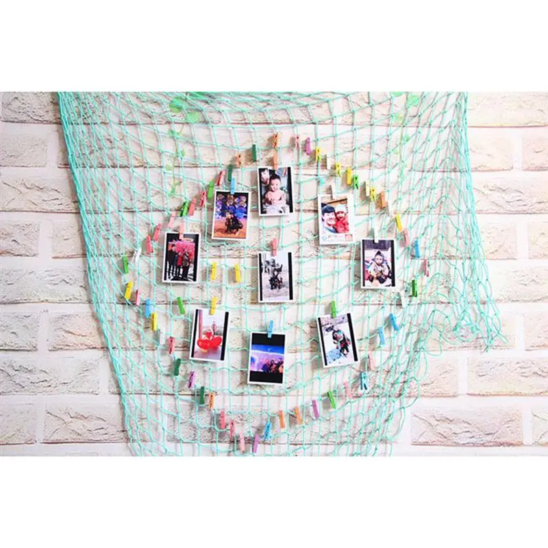 

Decorative Fishing Net Wall Decor Photos Organizer Nautical Picture Frame Wall Hanging Ornaments