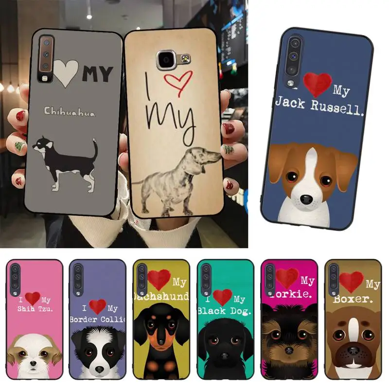 HTXian I love my dog Bling милый чехол для телефона Samsung A51 A71 A40 A50 A70 A10 A20 A30 A6 A7 A8 A9|Бамперы| |