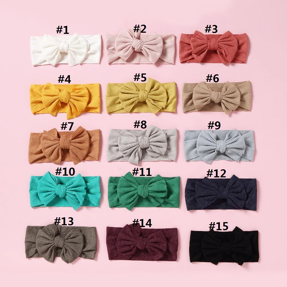 

Bowknot Baby Headband Elastic Turban Nylon Hairband Knit Bows Headwear Baby Girls Headbands Newborn Hair Accessories 2021 Gifts