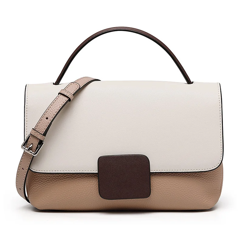 

Women's bag 2020 new fashion and versatile leather bag with one shoulder cross carrying and casual color contrast