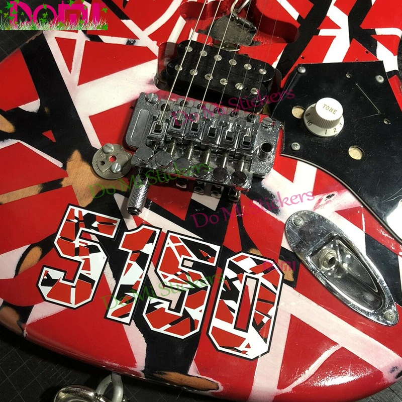 5150 Frankenstrat EVH в полоску С машинками и гитарная надпись салют автомобиля Стикеры Cross