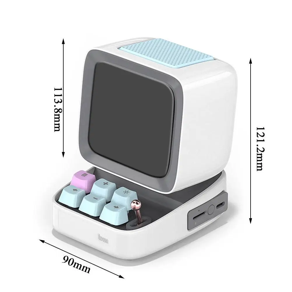 

Retro Pixel art Bluetooth Portable Speaker Alarm Clock DIY decoration Year Board, Home Display LED light Gift New Y4D1