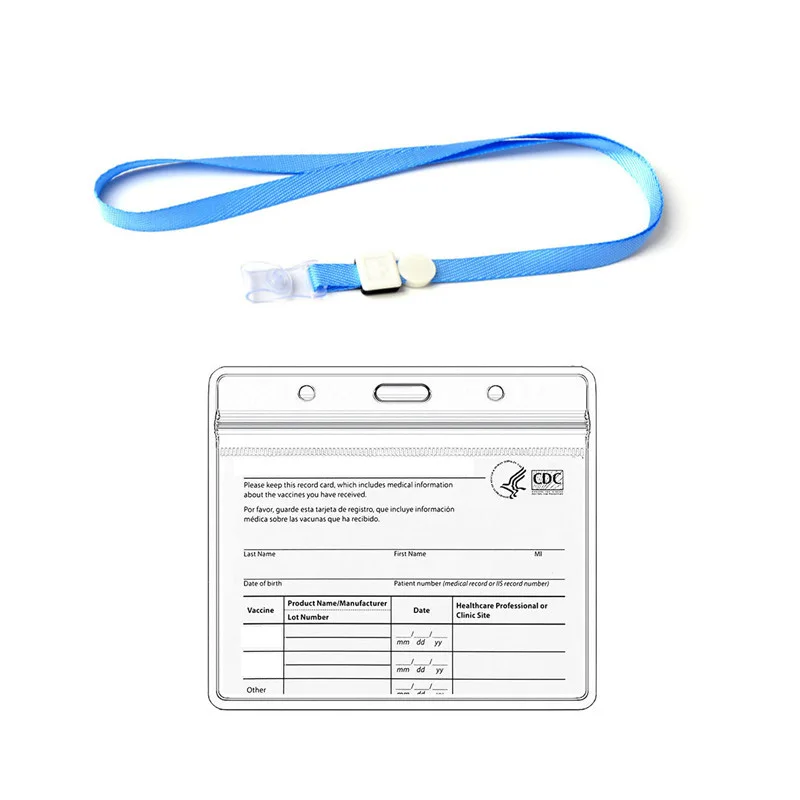 

20Pack CDC Vaccination Card Protector 4 X 3" Immunization Record Vaccine Card Holder Plastic Clear ID Card Holder