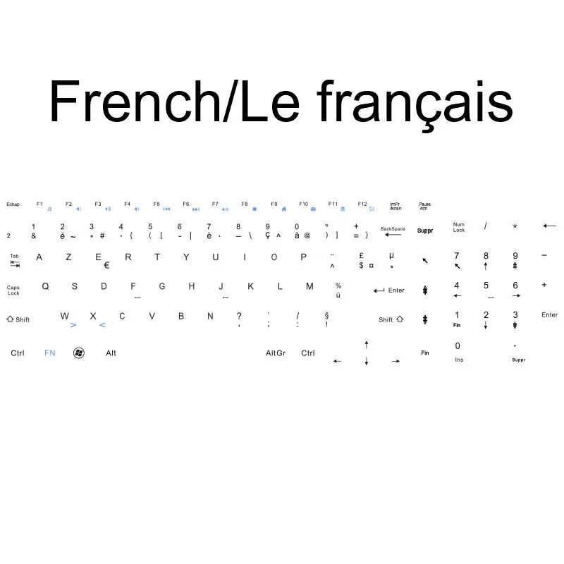 French Black 2,4G перезаряжаемая беспроводная клавиатура и мышь, тонкая клавиатура, мышь, комбинированный набор для ноутбука, ноутбука Mac, настольного ПК, телевизора, офиса, поставки - Цвет: French Black