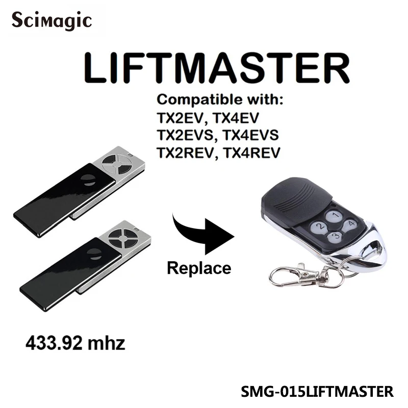 Liftmaster TX2EV TX4EV TX2EVS TX4EVS TX4UNIS затвор дистанционный пульт 433 Мгц двери гаража