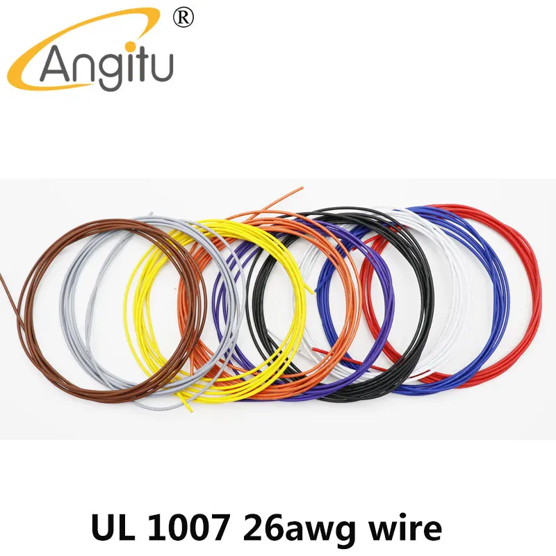 

Angitu PVC UL 1007 26AWG Electronic Wire Cable 1.3mm 7*0.16 Cable Wires For DIY fan/front panel cable, toy car cable