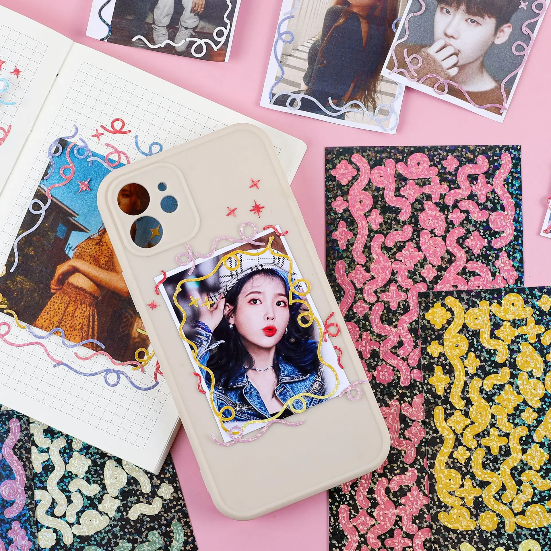 Блестящие наклейки с лазерной пленкой для скрапбукинга фотоальбом сделай сам 1