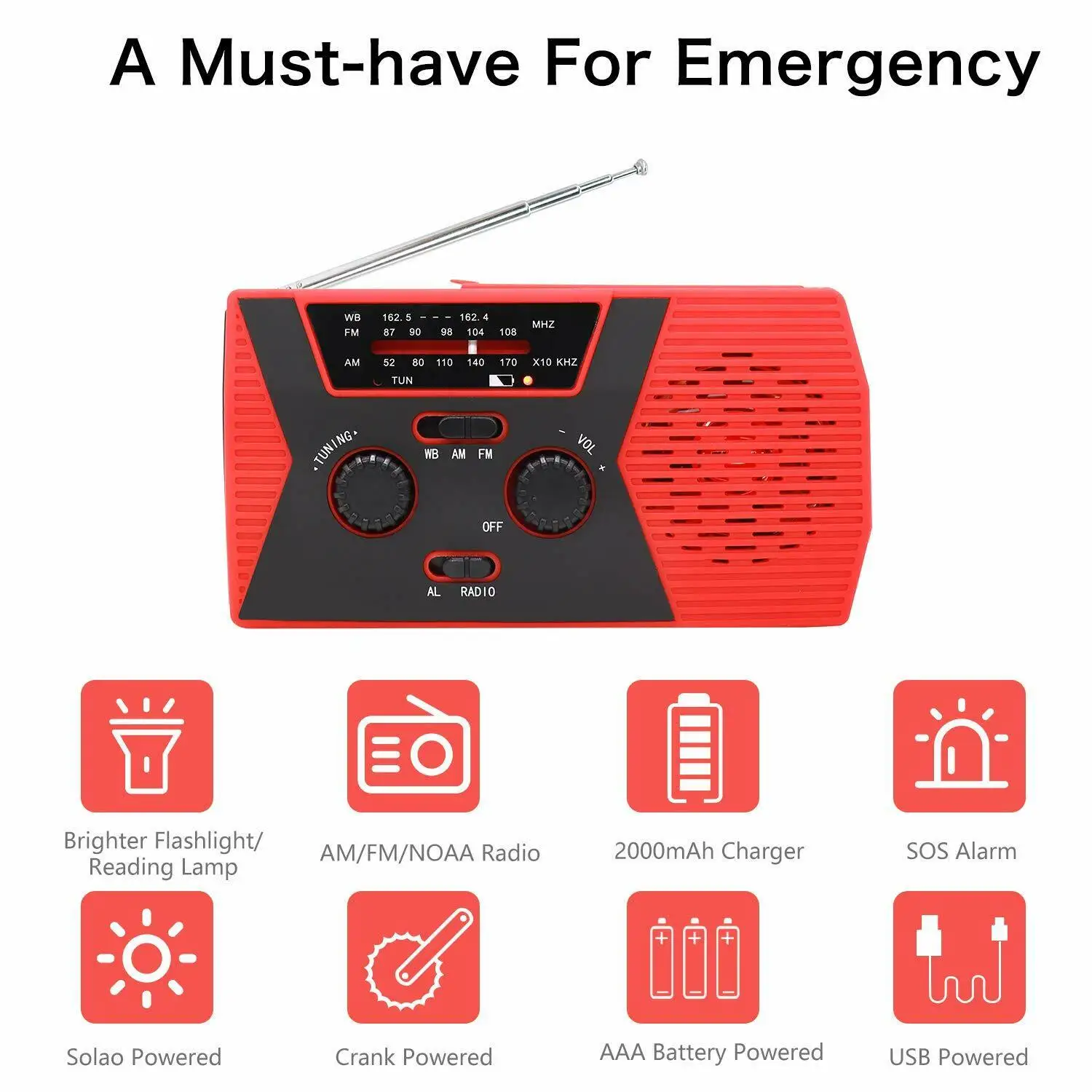 Murah Portabel Sorot Outdoor LED Rumah Tangga Emergency Radio Kelangsungan Hidup Lampu Solar Tangan Engkol Self Powered Lampu Baca