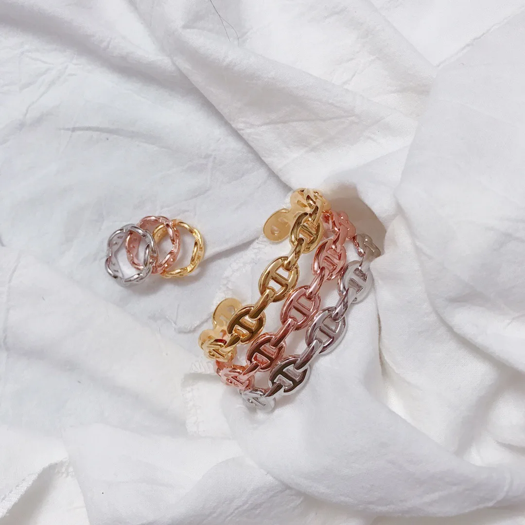 Дизайнерский нишевый браслет в виде свиньи носу женское ювелирное изделие стиле