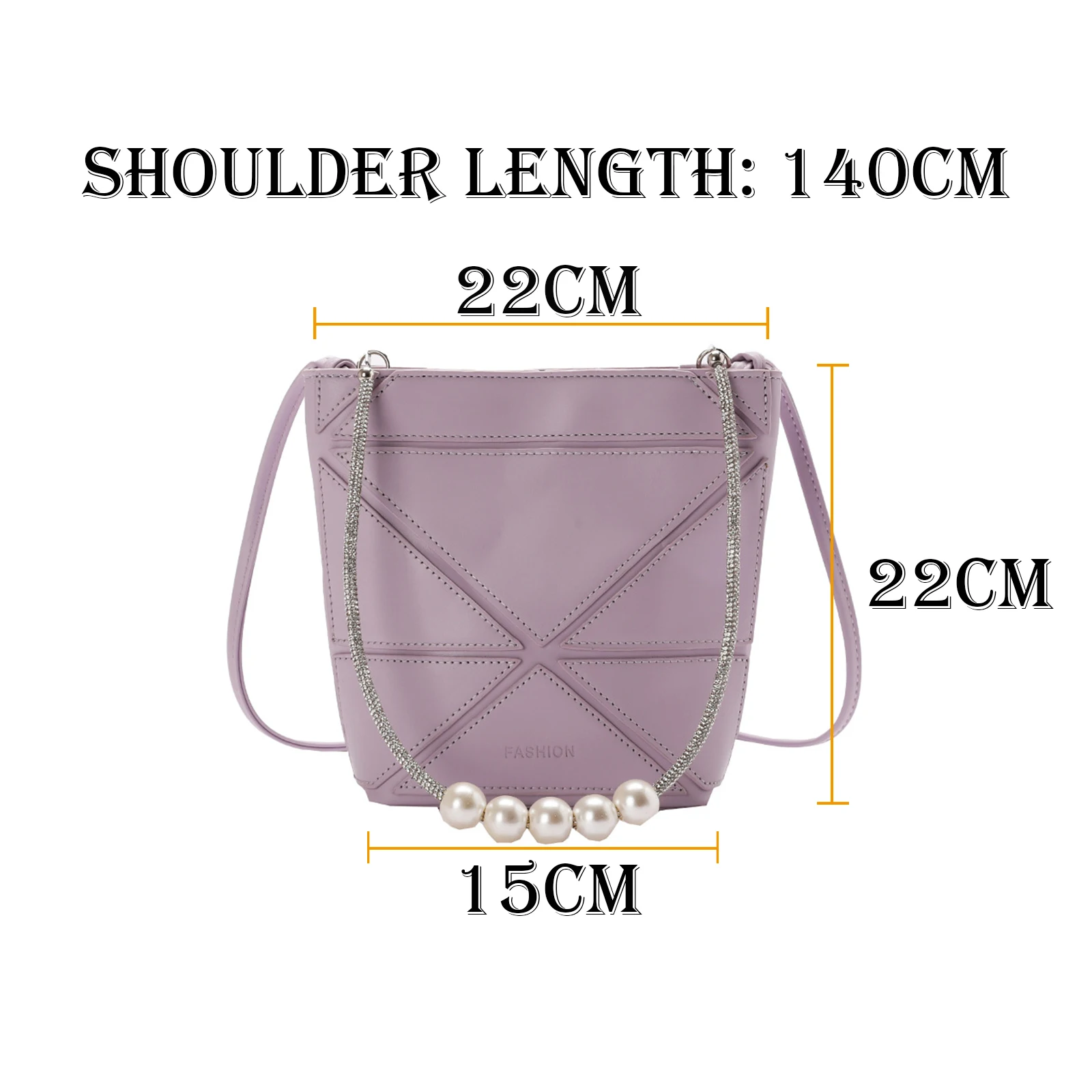 

2021 New Solid Color Retro Ins Simple Fashion Casual Bucket Bag Korean Version Crossbody Underarm Female Bag Pearl WB4095