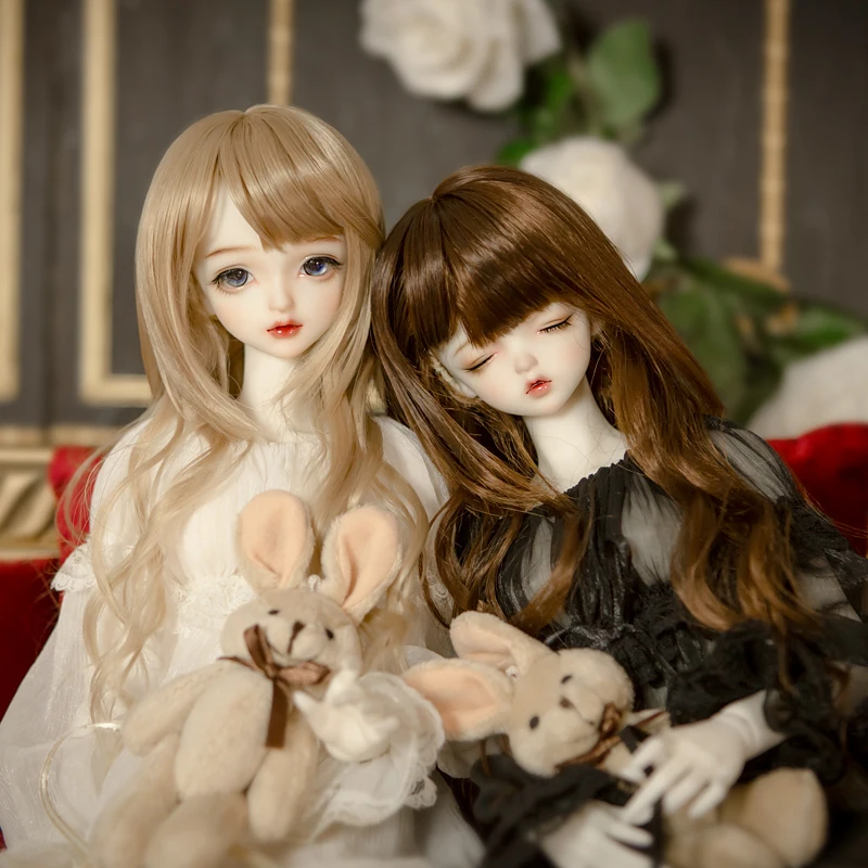 Фото Детский парик BJD/SD, ищите слова, искусственные волосы BJD 3:4:6, вьющиеся волосы, большая волна, прическа, женский парик №1