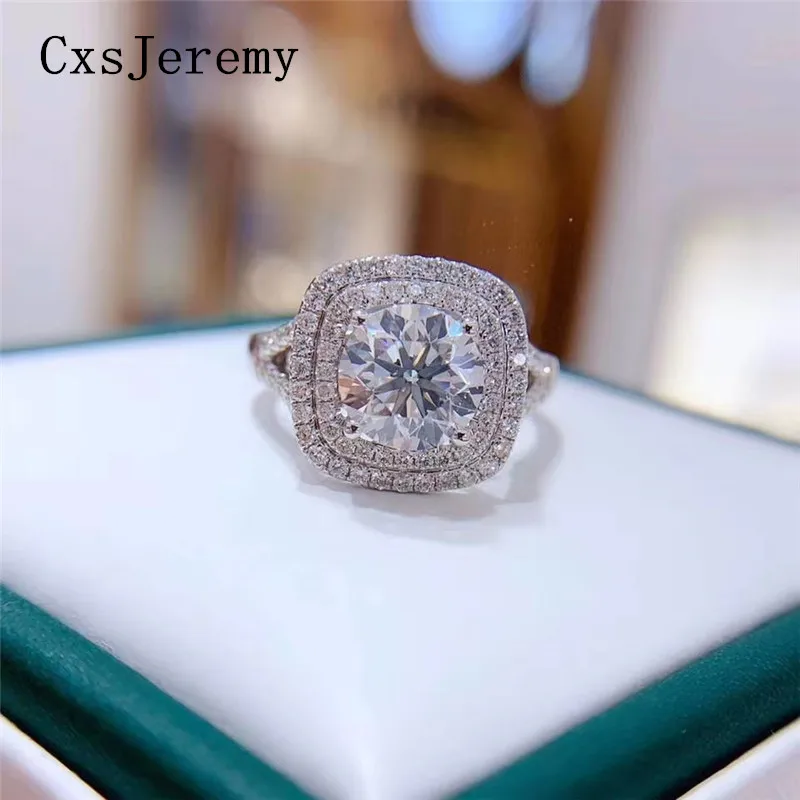 Обручальное кольцо с муассанитом белое золото 14 к 2 карата|Кольца| |