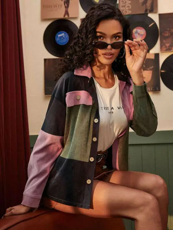 

Winter Women Baggy Cardigan Coat Long Corduroy Blouse Outwear Jumper Shirt Top