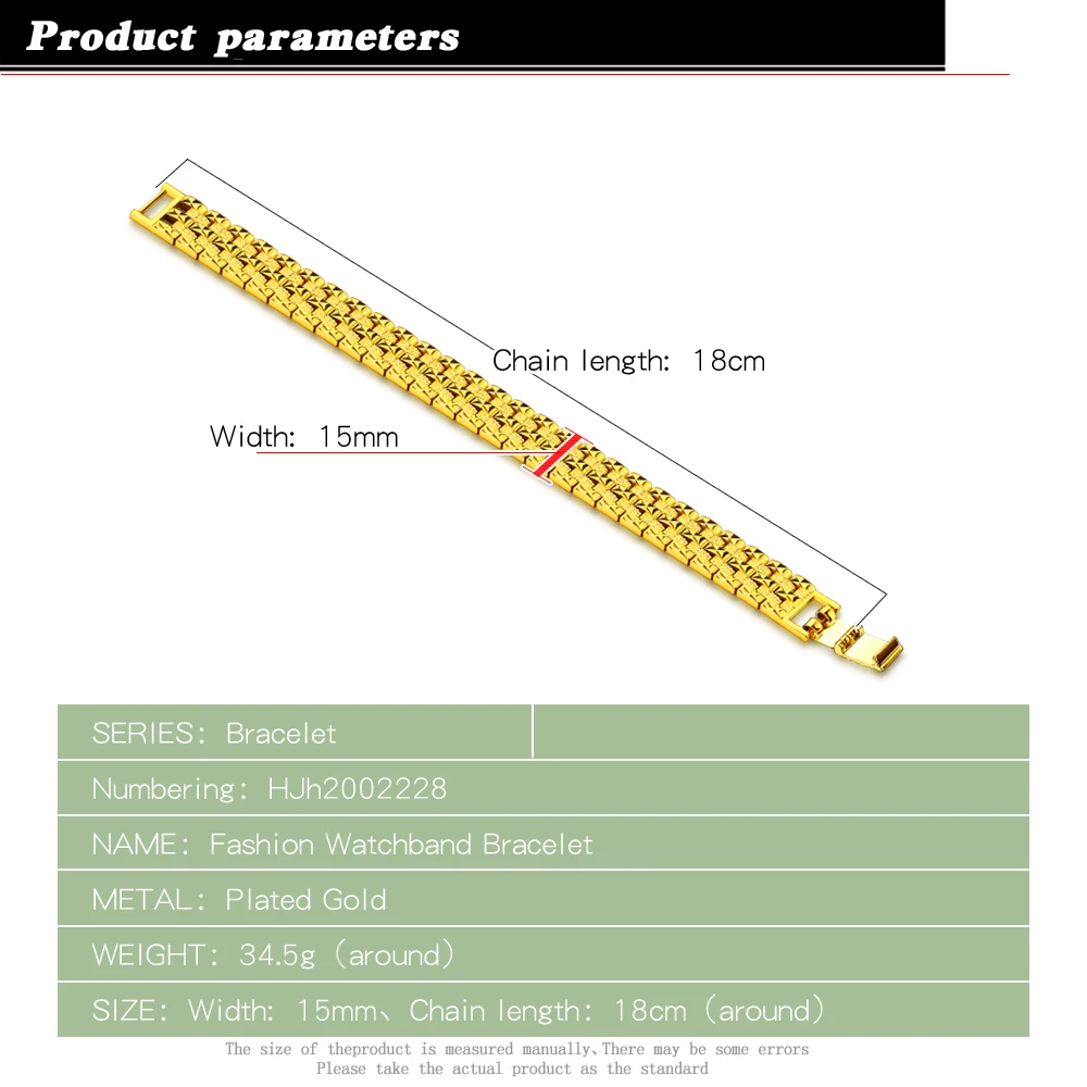 Благородный поверхность с покрытыем цвета чистого 24 каратного золота Браслет