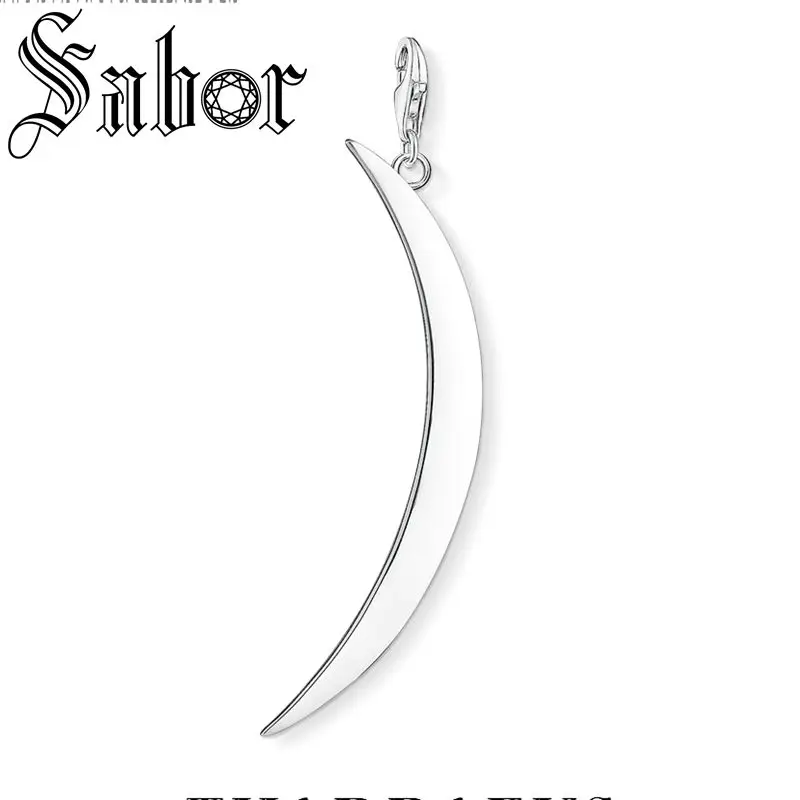 Long Moon Silver Charm Pendant DIY Jewelry Findings Accessories silver plated Fashion Gift For Women Men thomas | Украшения и
